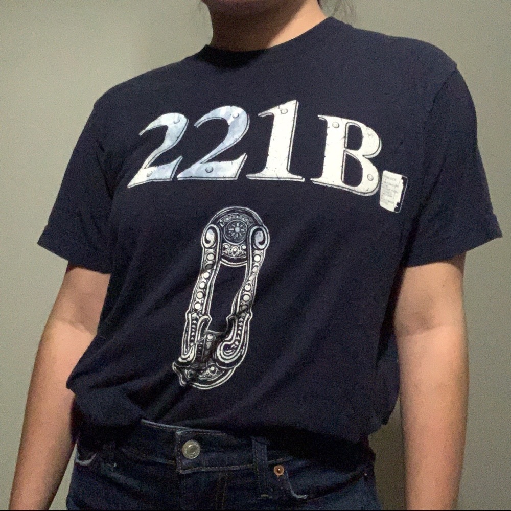 Official Sherlock 221B Door Knocker Navy T-shirt
